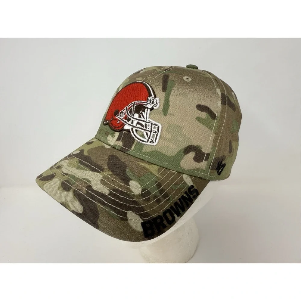 47 Brand NFL Cleveland Browns Myers MVP Hat Camo Adjustable‎ Strap Back Hat Cap